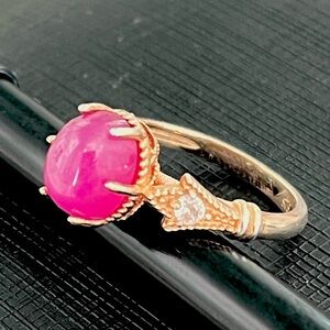 2.5ct Star Ruby Moissanite Diamond 14KGP Ring